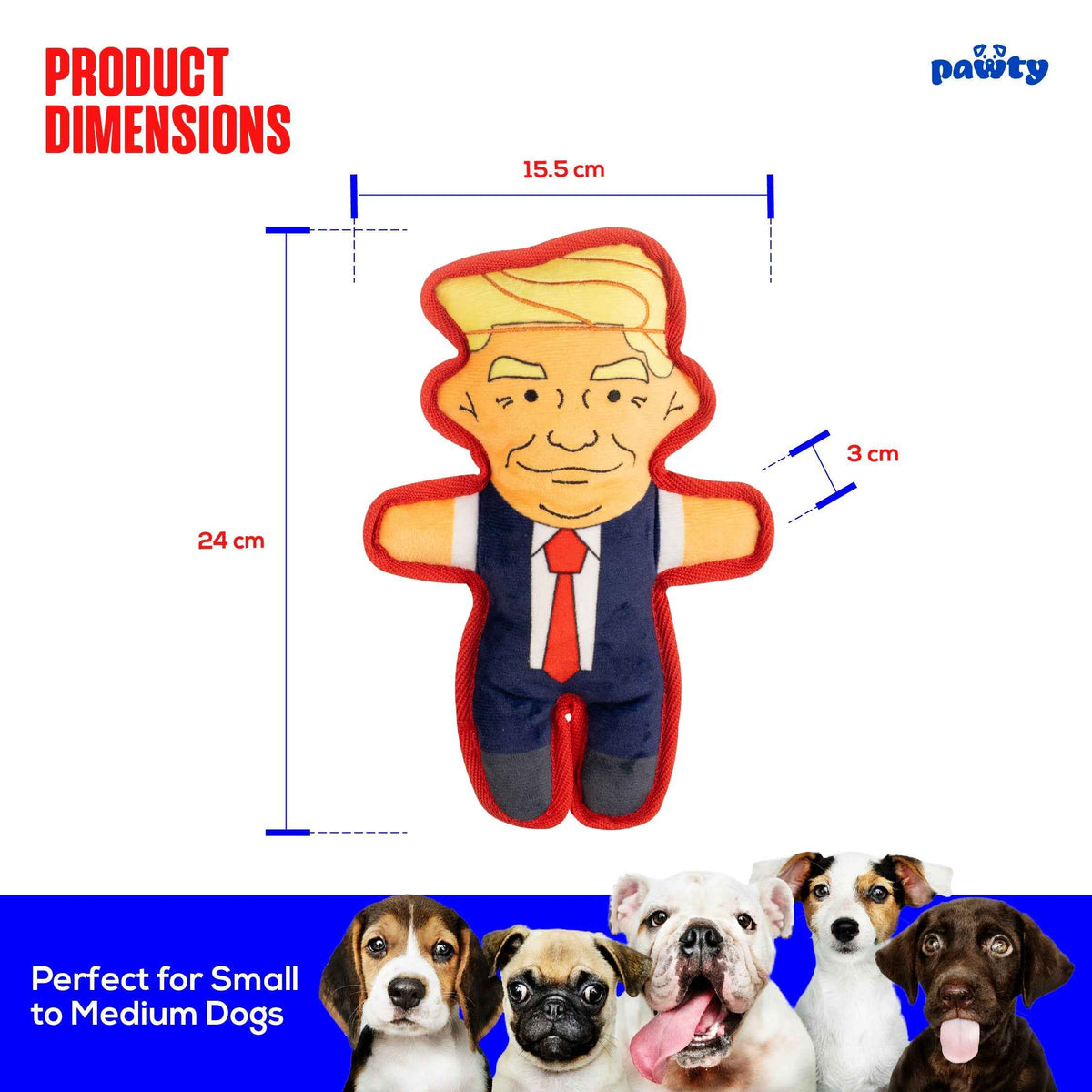 Pawty Donald Parody Plush Squeaky Dog Toy