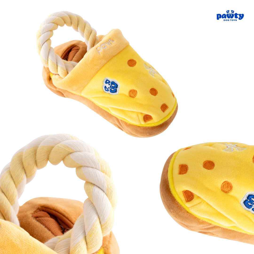 Pawty Sandals Plush Squeaky Dog Toy