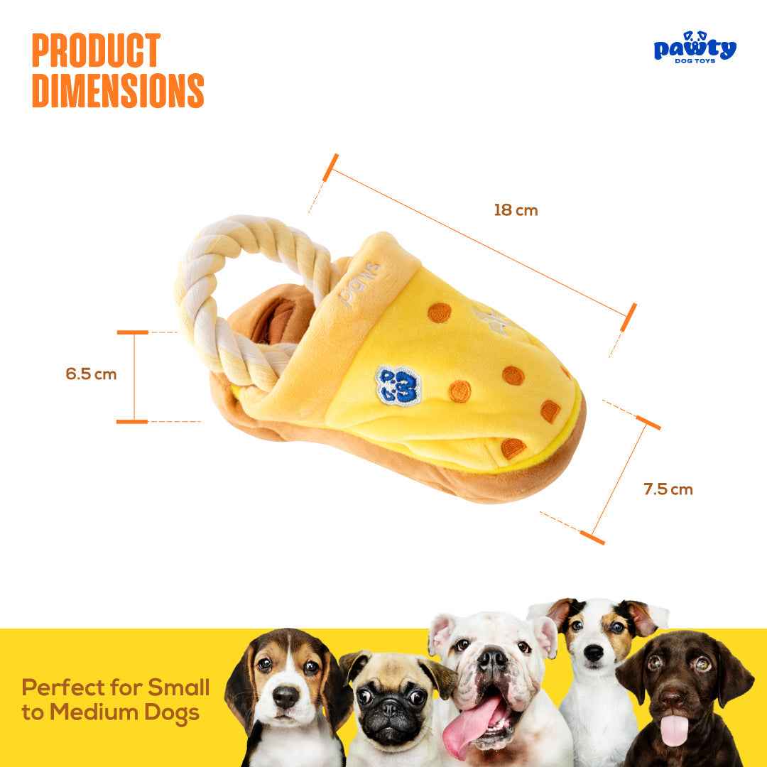 Pawty Sandals Plush Squeaky Dog Toy