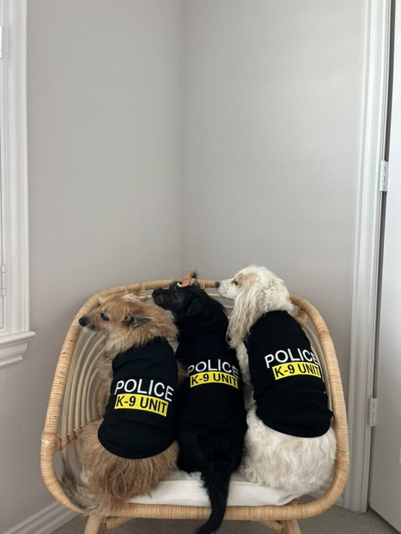 Parisian Pet Police K-9 Unit Dog Outfit  Comfortable Uniform for Small Dogs & Cats, Black