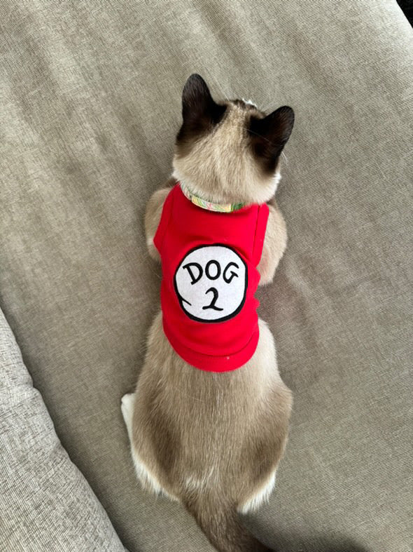 Parisian Pet Dog 2 Funny Slogan Dog Shirt  Playful Embroidered Pet Apparel for Dogs & Cats, Red