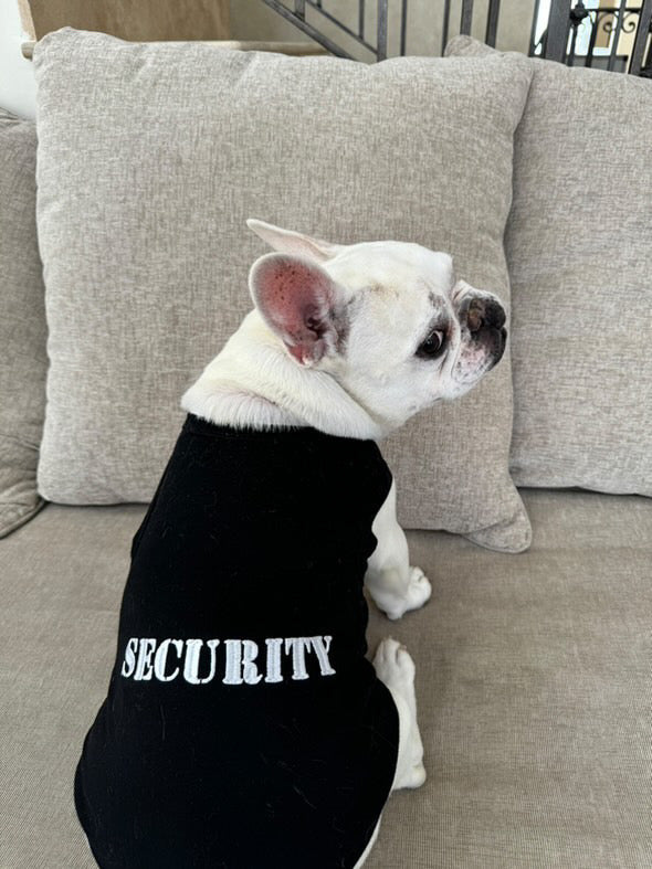 Parisian Pet Security Embroidered Dog T-Shirt-Black