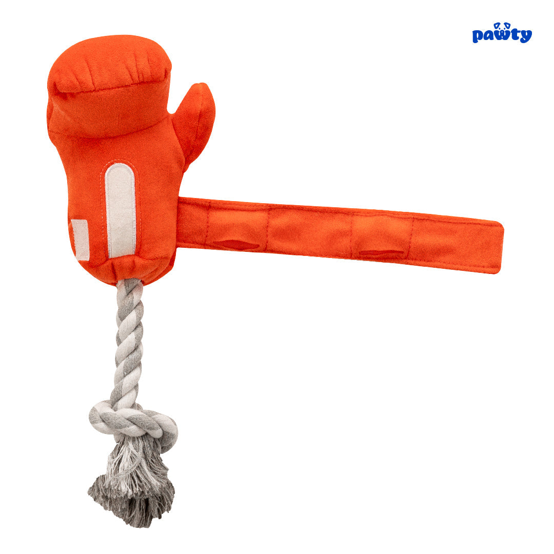 Pawty Boxing Glove Snuffle Tug and Squeaky Dog Toy