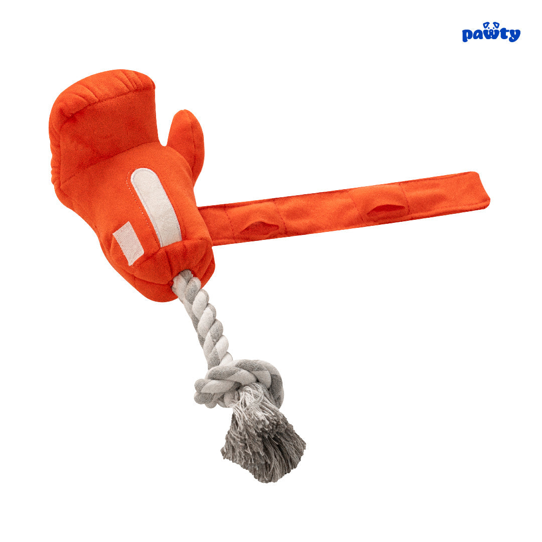 Pawty Boxing Glove Snuffle Tug and Squeaky Dog Toy