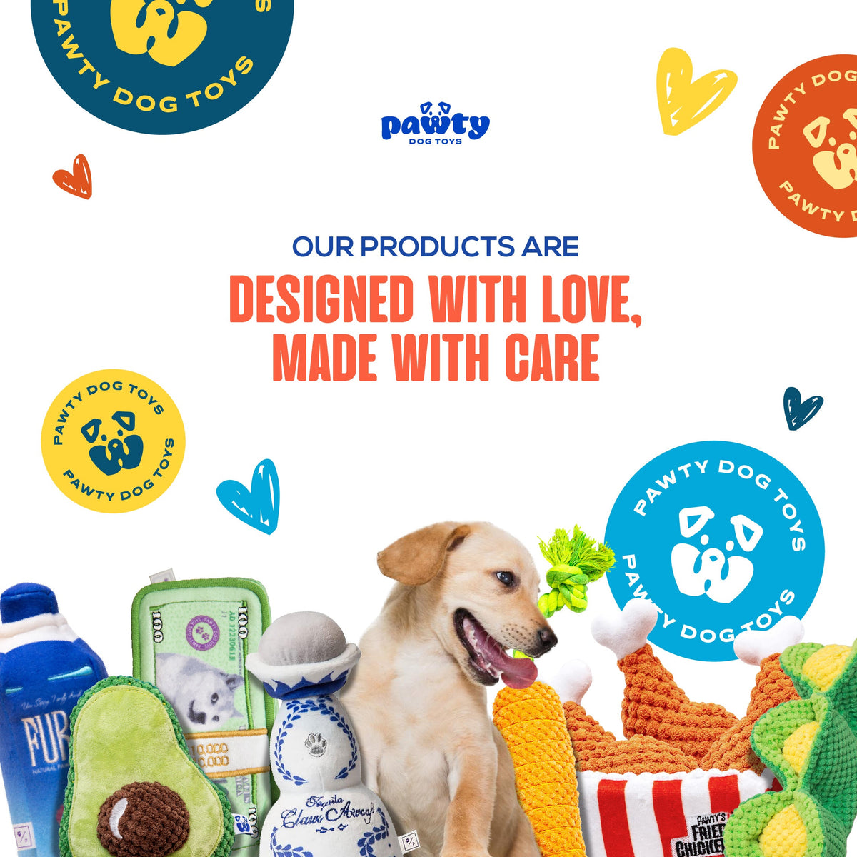 Pawty Candy Plush Squeaky Dog Toy
