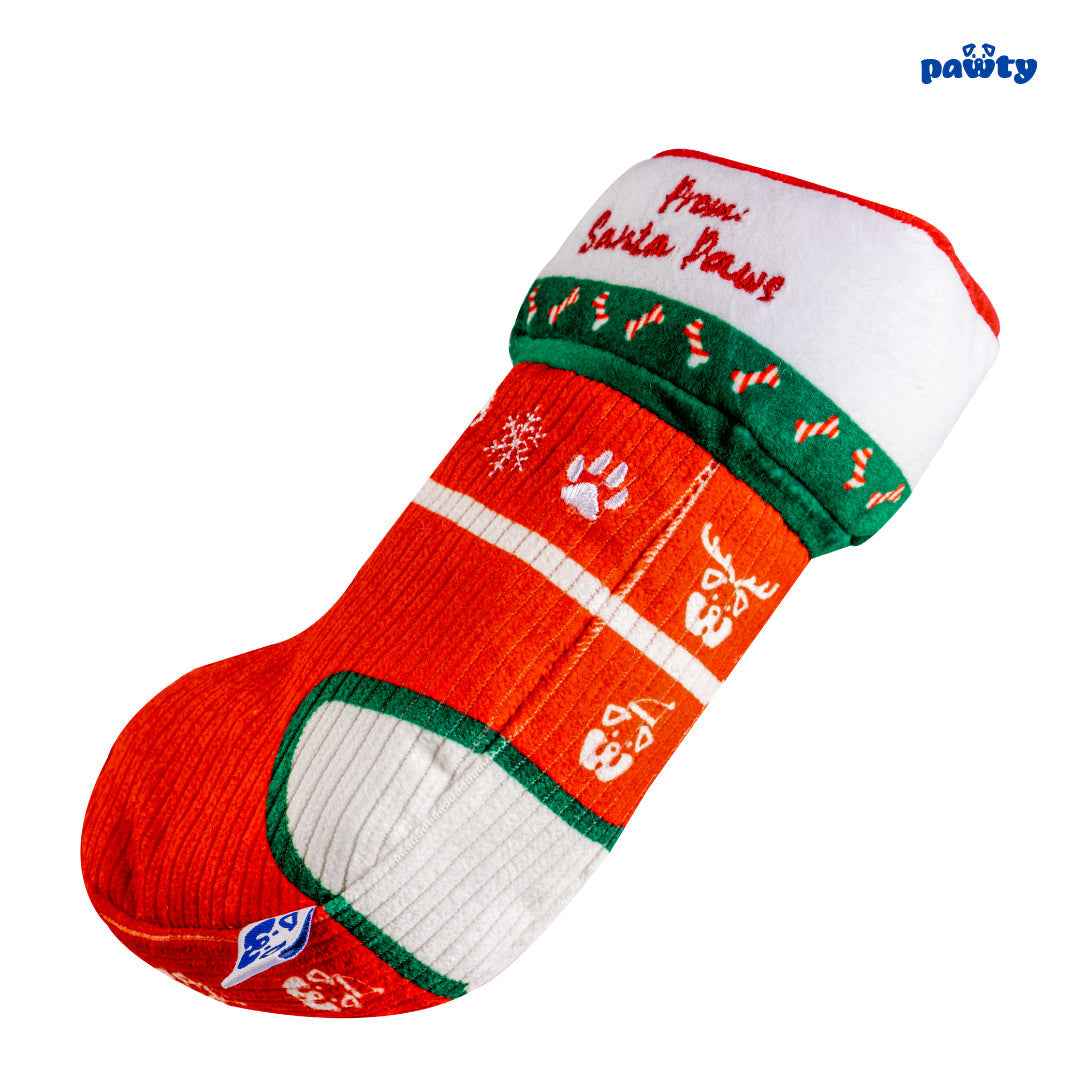 Pawty Christmas Stocking Plush Squeaky Dog Toy