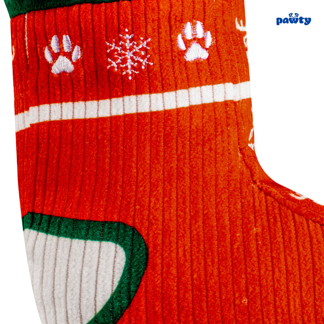 Pawty Christmas Stocking Plush Squeaky Dog Toy