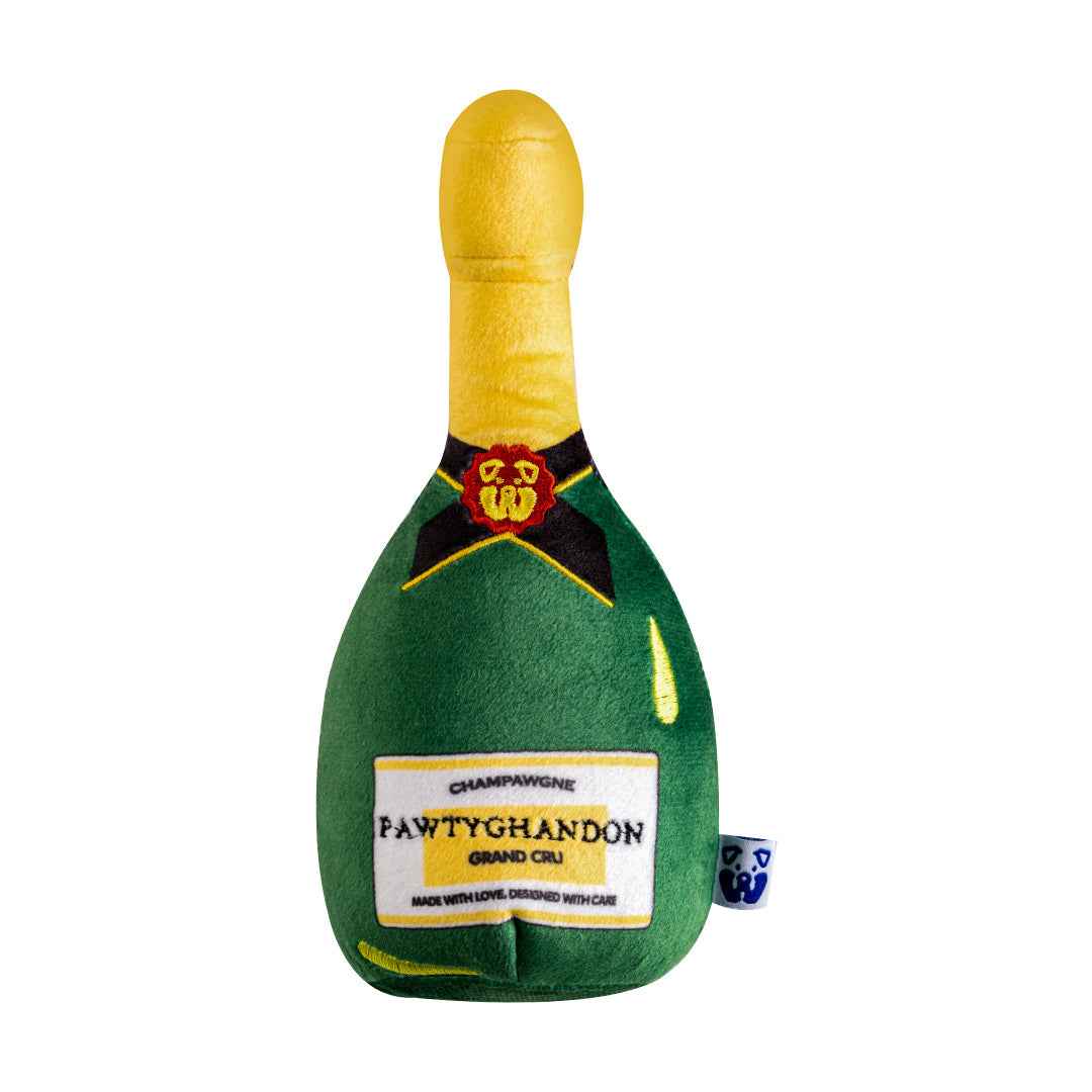 Pawty Champagne Bottle Plush Squeaky Dog Toy
