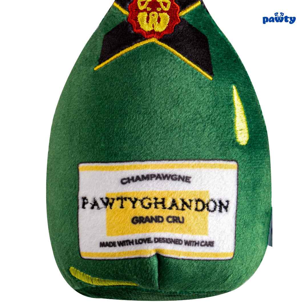 Pawty Champagne Bottle Plush Squeaky Dog Toy