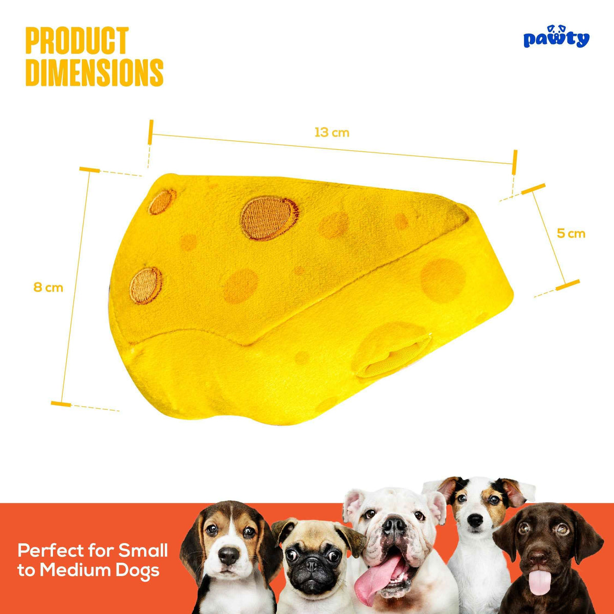 Pawty Cheese Plush Dog Toy