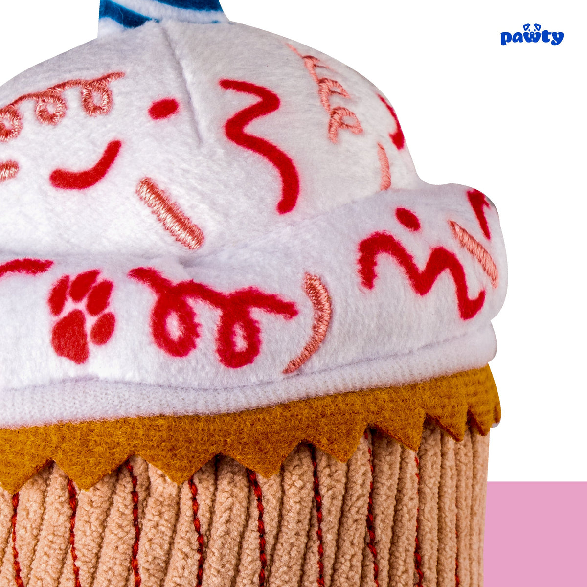 Pawty Cupcake Plush Squeaky Dog Toy