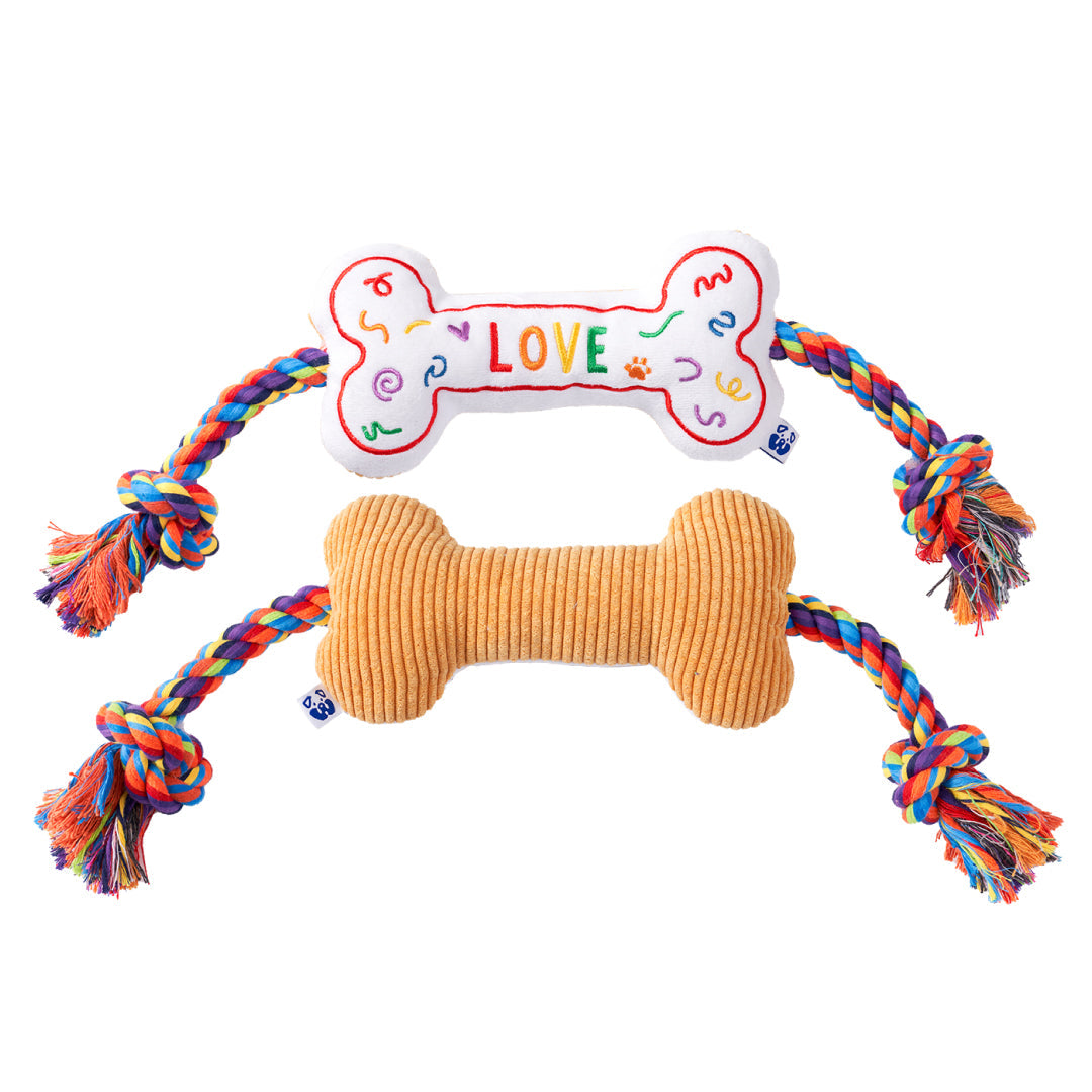 Pawty Love Bone Rainbow Plush Dog Toy