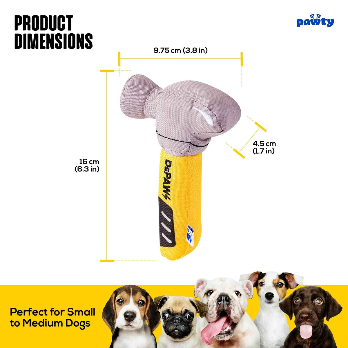 Pawty Hammer Plush Dog Toy