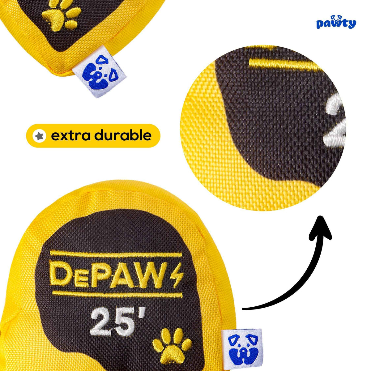 Pawty Tape Measure Plush Dog Toy