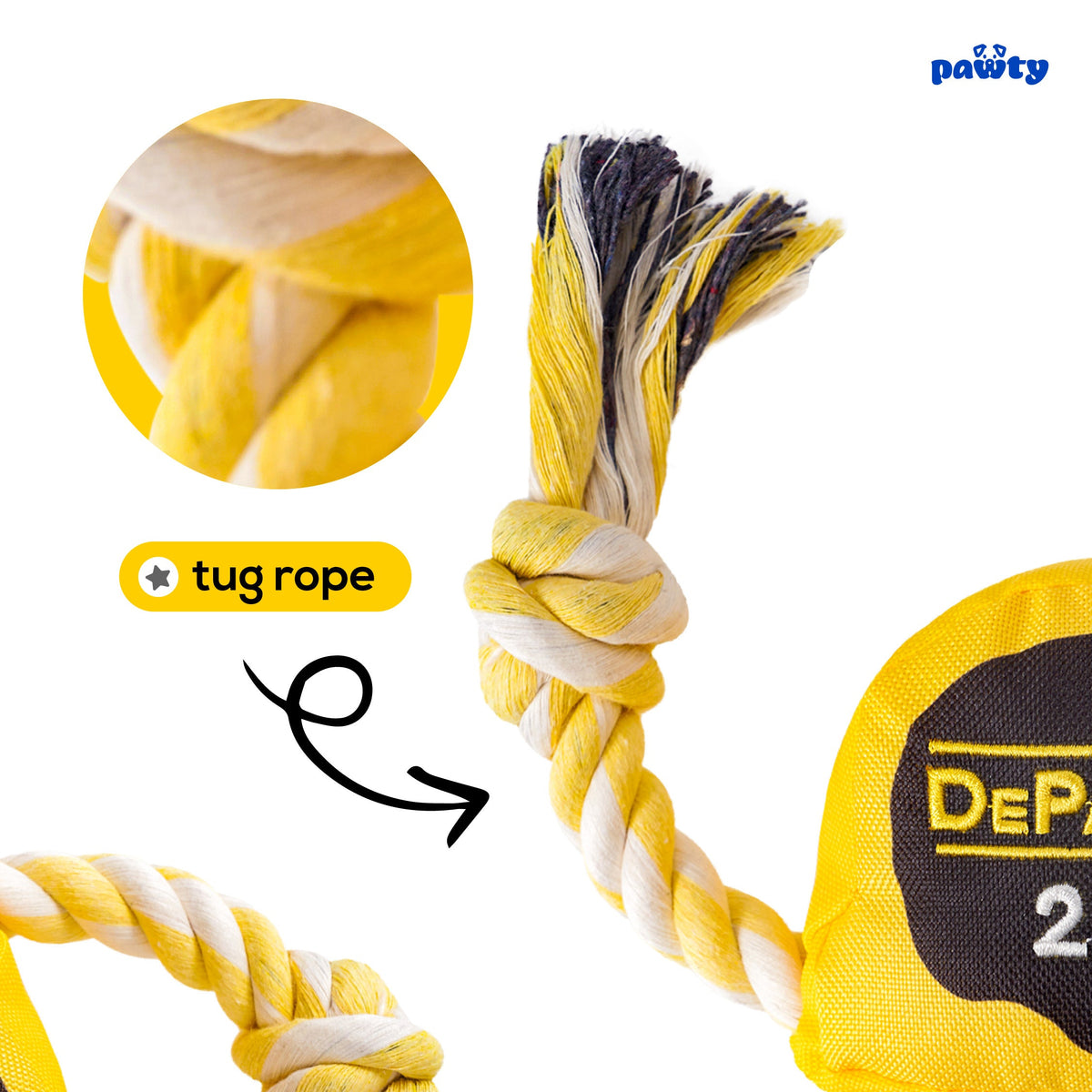 Pawty Tape Measure Plush Dog Toy