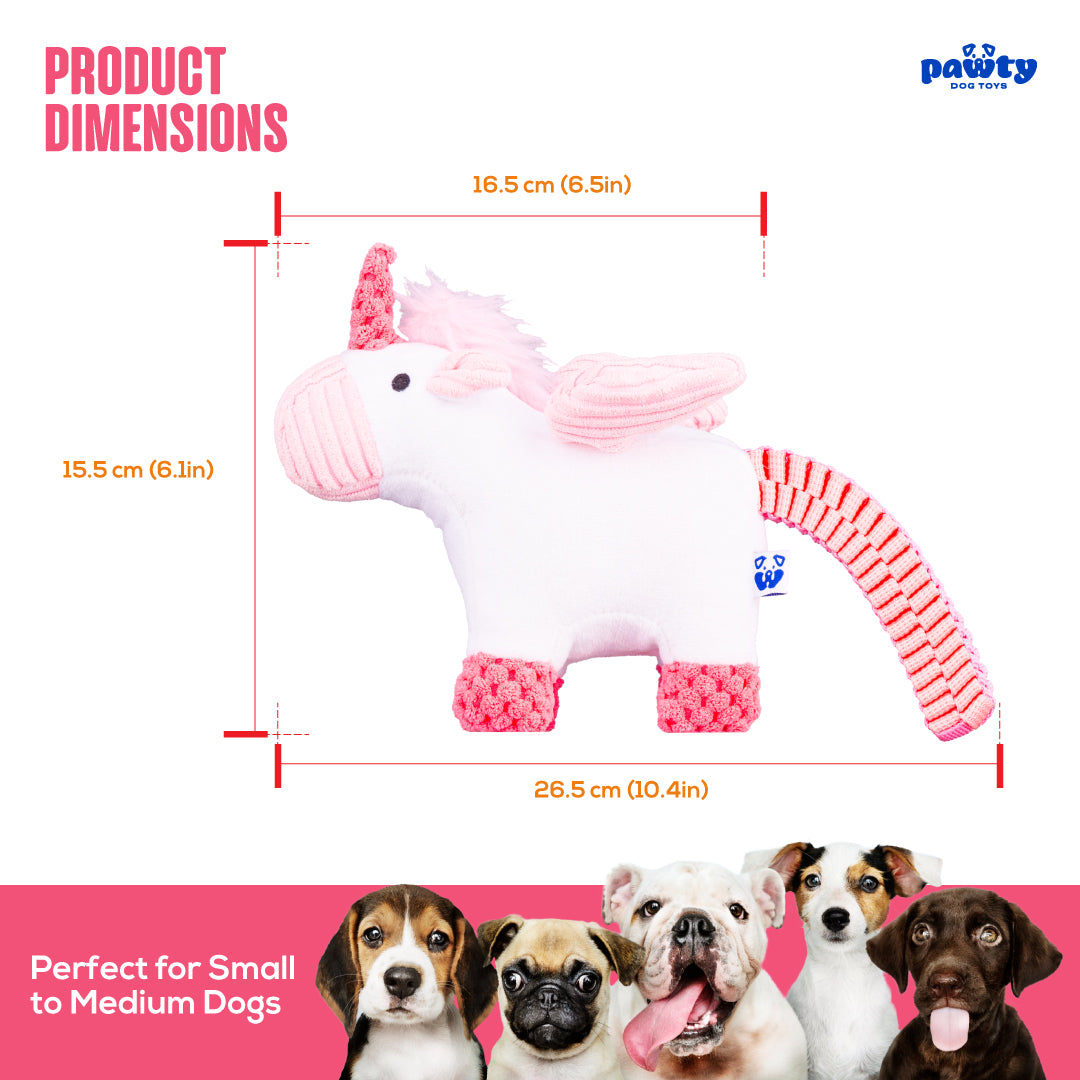 Pawty Unicorn Plush Squeaky Dog Toy