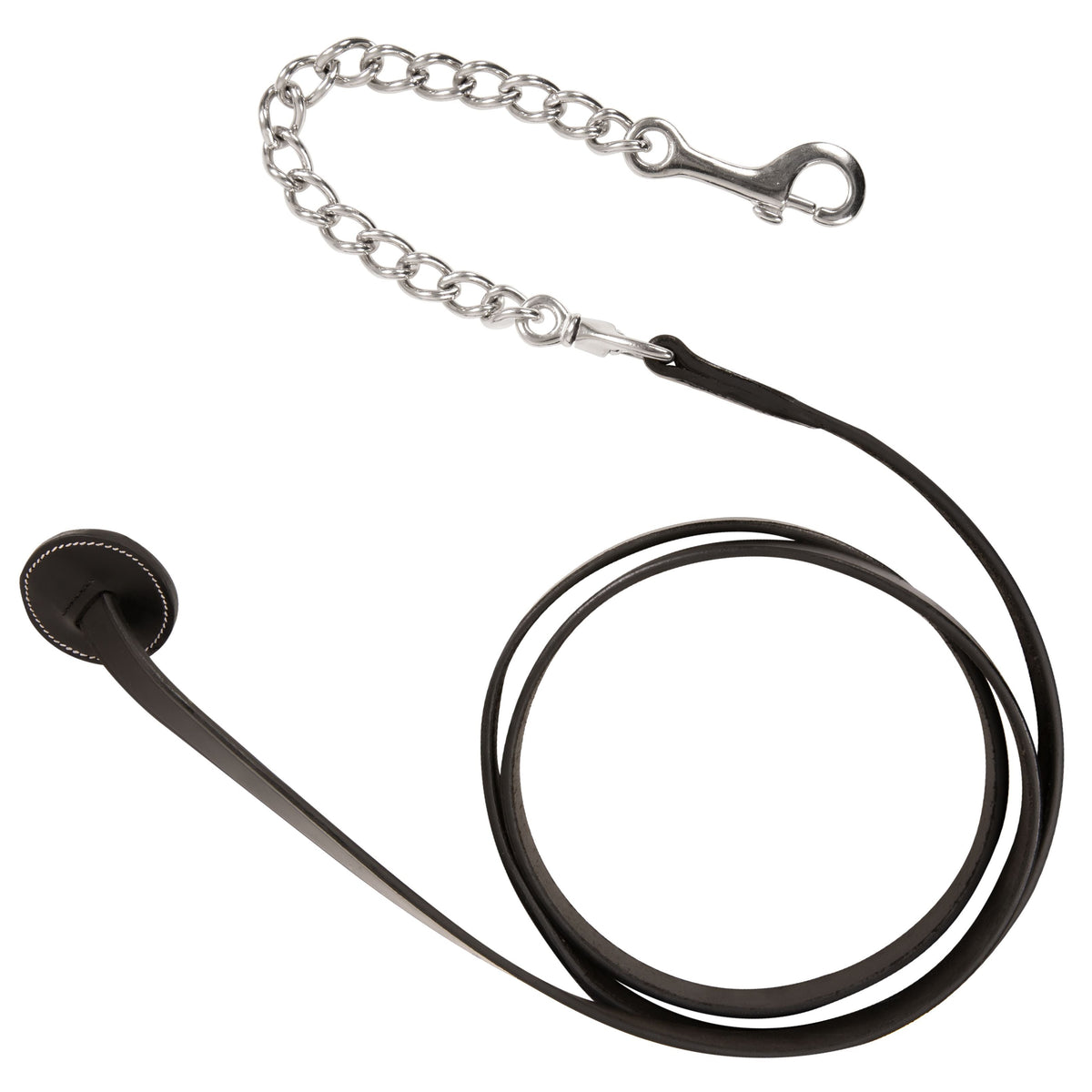ExionPro Duo-Tone Leather Lead with Chain - White - HT Animal Supply