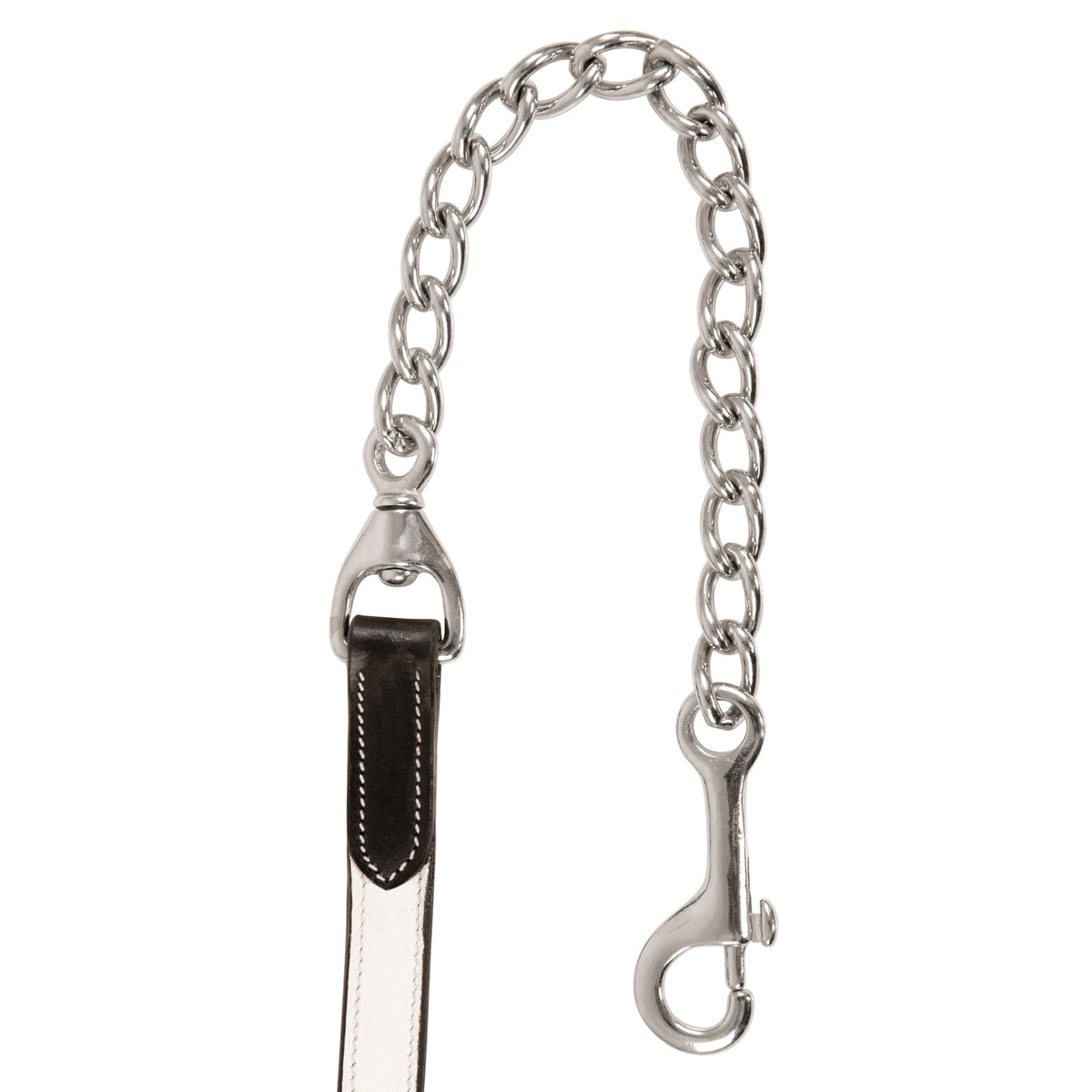 ExionPro Duo-Tone Leather Lead with Chain - White - HT Animal Supply
