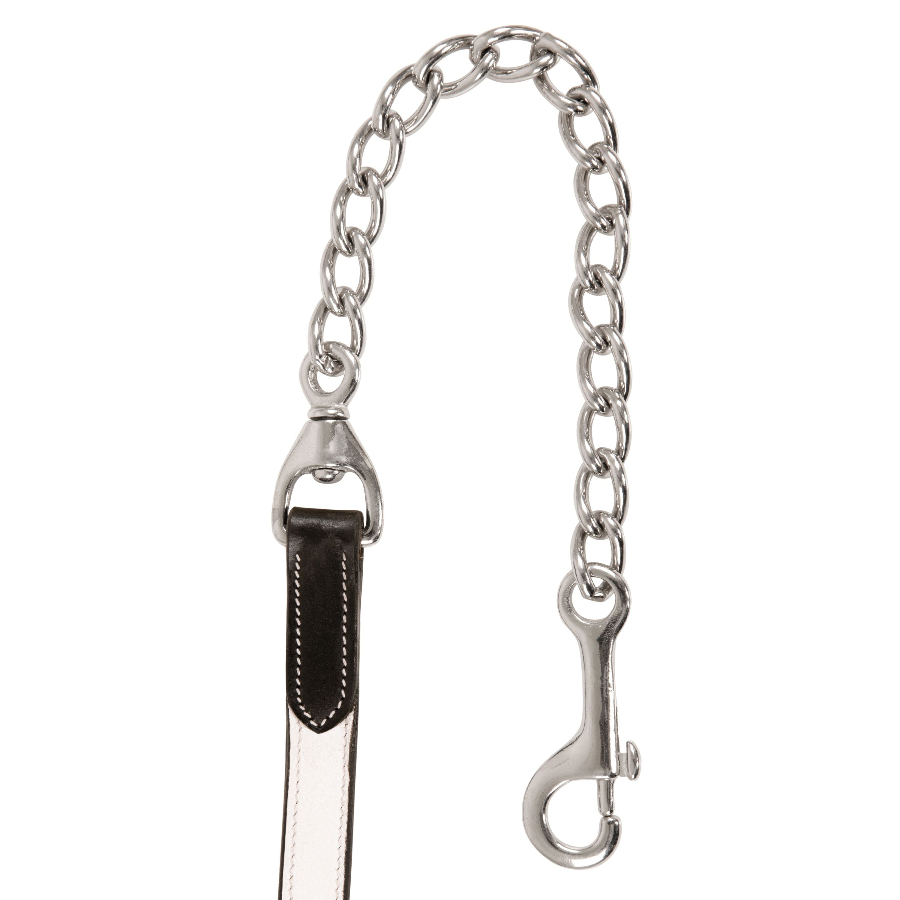 ExionPro Duo-Tone Leather Lead with Chain - White - HT Animal Supply