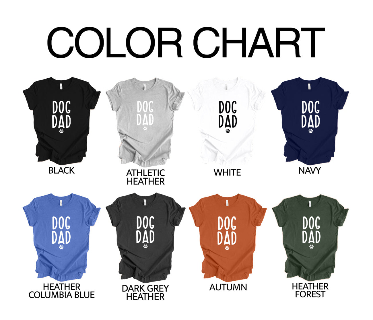 Dog Dad with Paw Print Mens T-Shirt