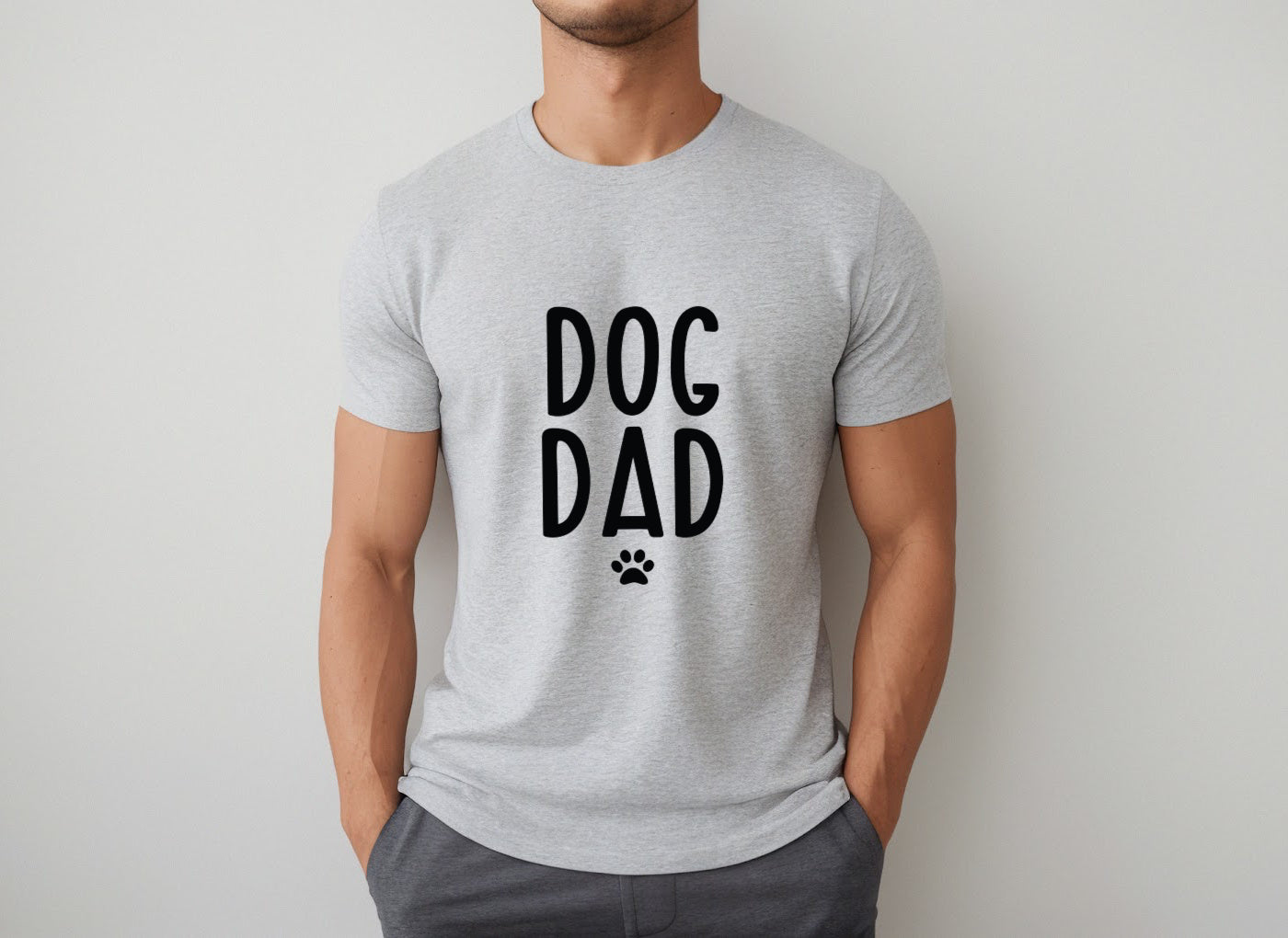 Dog Dad with Paw Print Men's T-Shirt