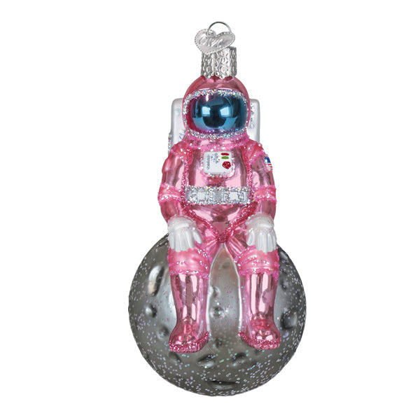 Old World Christmas: Pink Astronaut Christmas Ornament