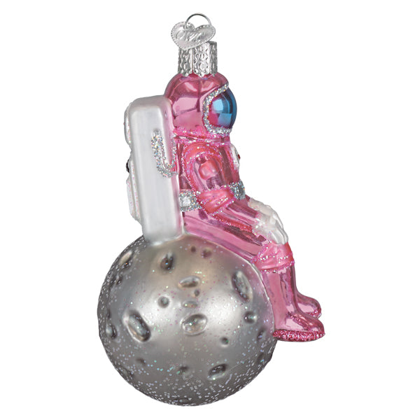 Old World Christmas: Pink Astronaut Christmas Ornament