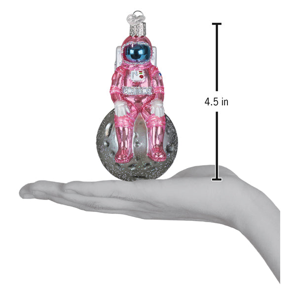 Old World Christmas: Pink Astronaut Christmas Ornament