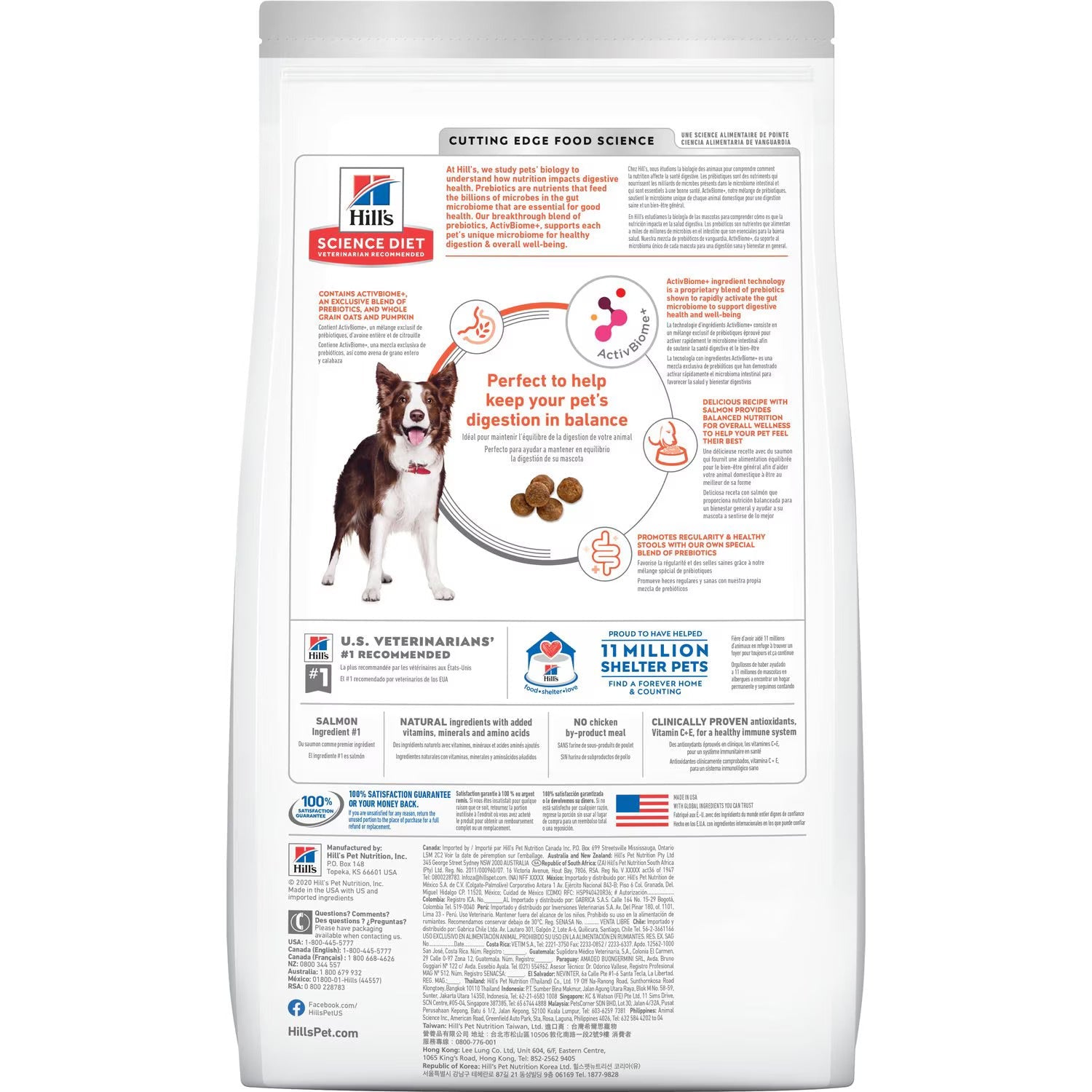 Hills Science Diet Adult Perfect Digestion Salmon, Whole Oats & Brown Rice Recipe Dry Dog Food Bag