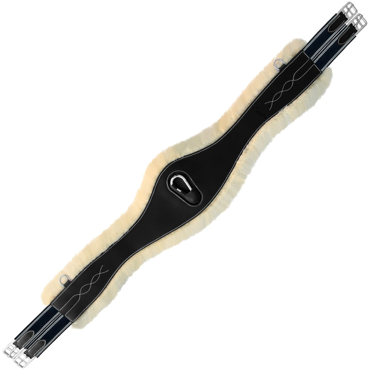 ExionPro Fancy Stitched Snap Over Lay Girth - Navy Blue Elastic with White Lines | HT Animal Supply