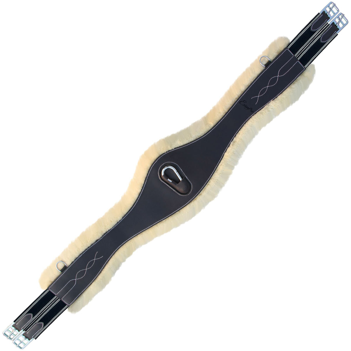ExionPro Fancy Stitched Snap Over Lay Girth - Navy Blue Elastic with White Lines | HT Animal Supply