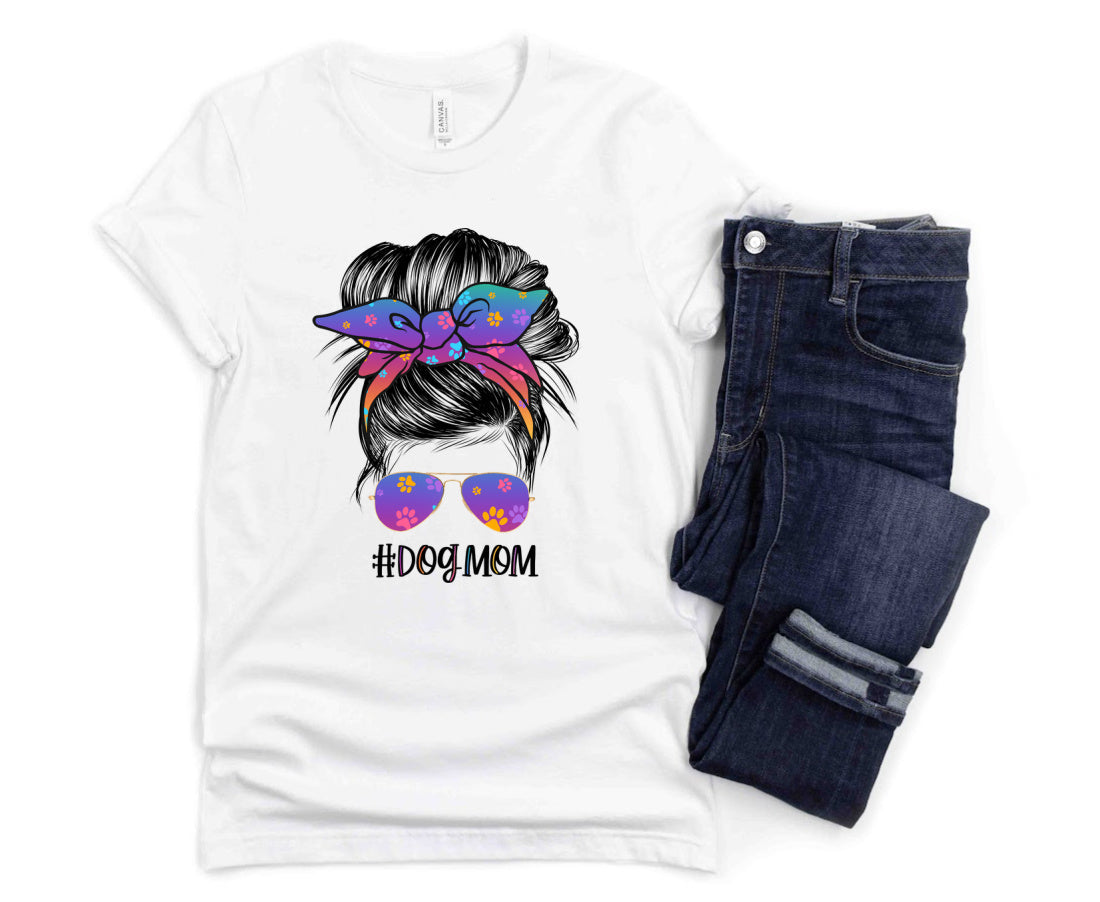 Dog Mom Messy Bun Human T-Shirt