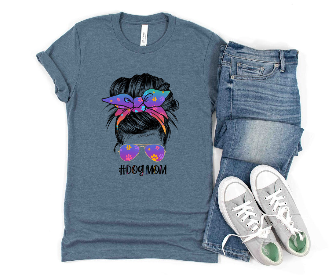 Dog Mom Messy Bun Human T-Shirt