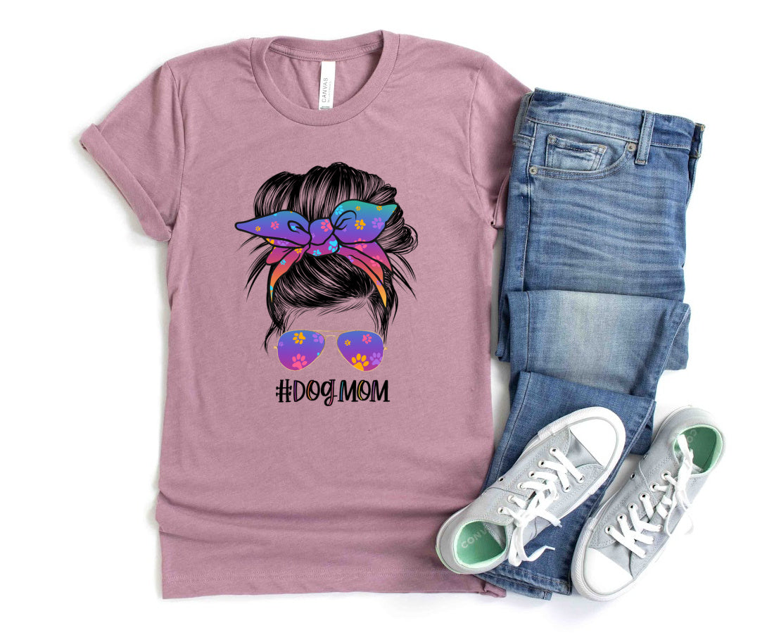 Dog Mom Messy Bun Human T-Shirt