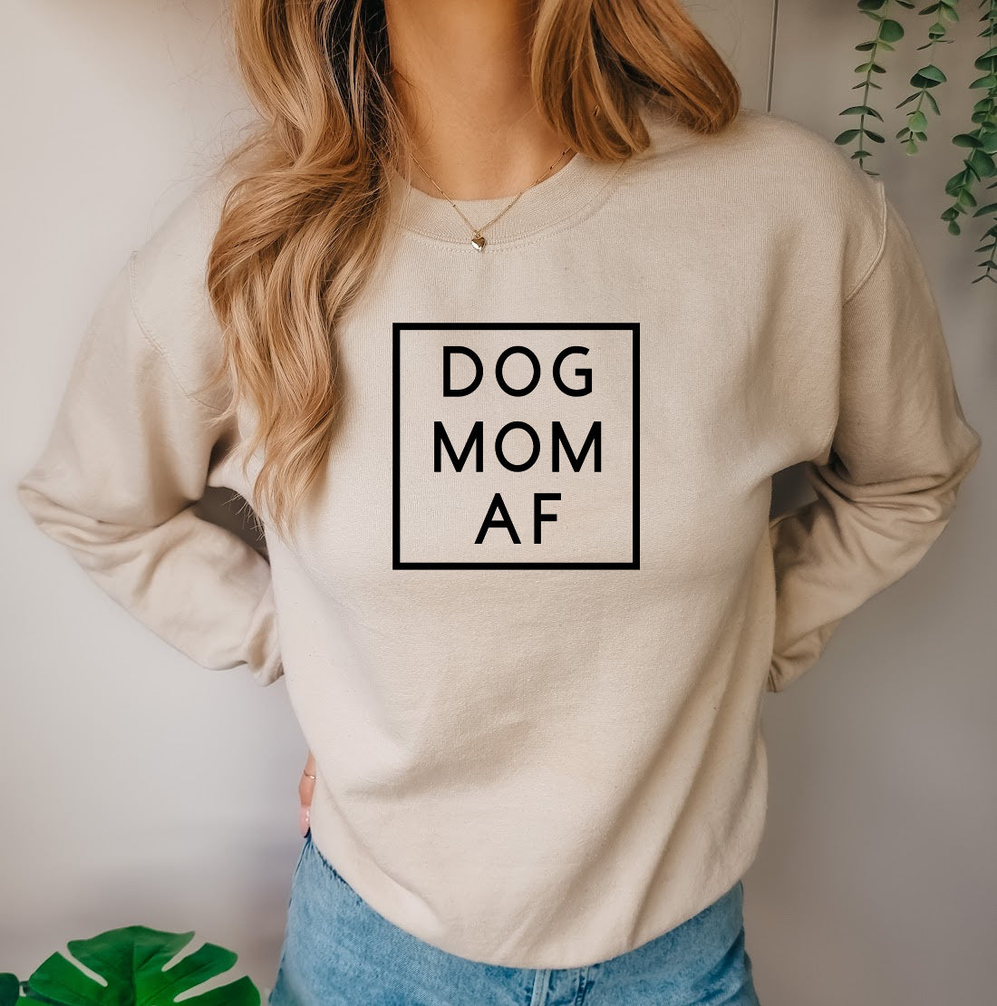 Dog Mom AF Crewneck Sweatshirt