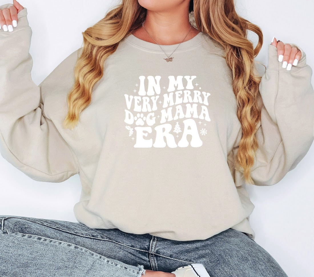 IN MY VERY MERRY DOG MAMA ERA Sweatshirt Unisex Crew Neck Crewneck Sweatshirt