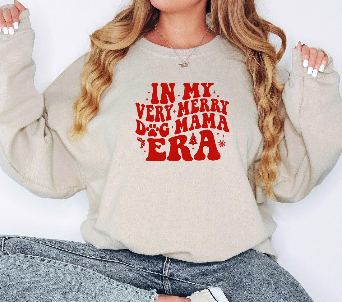 IN MY VERY MERRY DOG MAMA ERA Sweatshirt Unisex Crew Neck Crewneck Sweatshirt