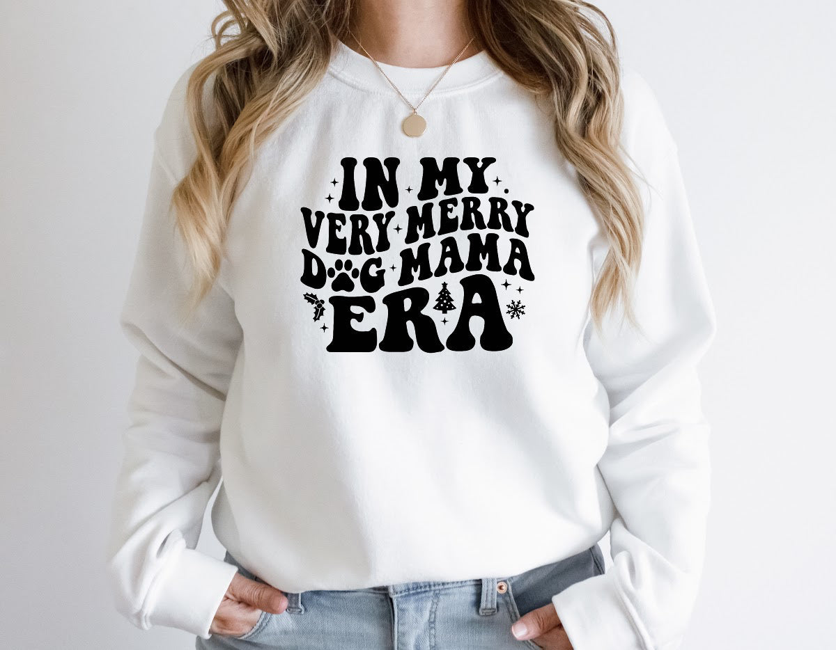 IN MY VERY MERRY DOG MAMA ERA Sweatshirt Unisex Crew Neck Crewneck Sweatshirt