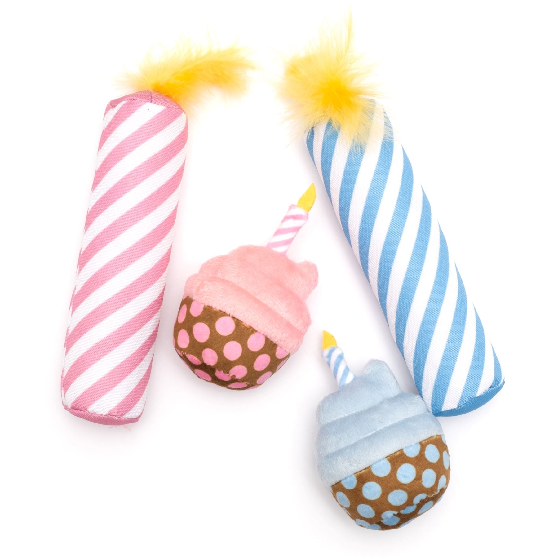 Birthday Cupcake & Candle Cat Toy Set