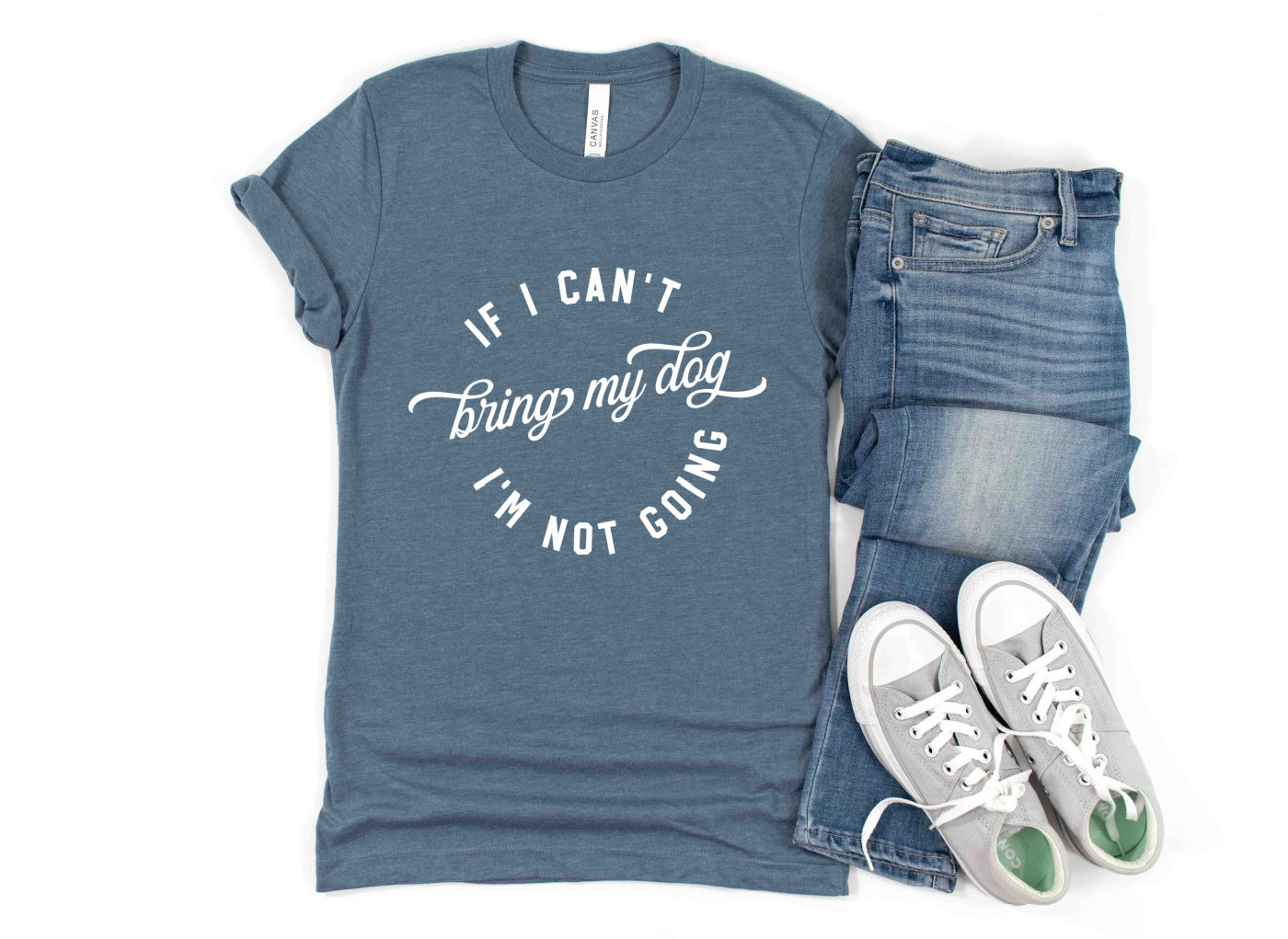 T-Shirt Ladies IF I CAN'T BRING MY DOG People Shirts Printed Tshirt Human Dog Gear Unisex T-shirt Person Women -