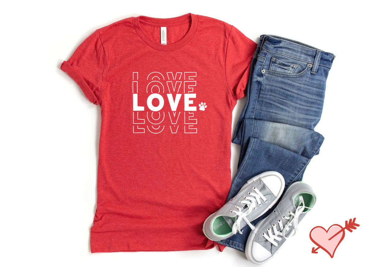 VALENTINE Shirt People Shirts Printed Tshirt Human Dog Gear Unisex VALENTINE DAY LOVE LOVE LOVE