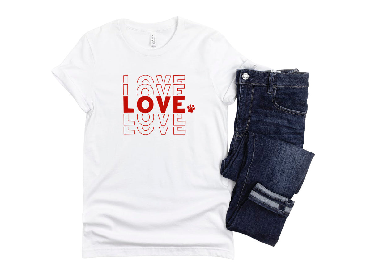 VALENTINE Shirt People Shirts Printed Tshirt Human Dog Gear Unisex VALENTINE DAY LOVE LOVE LOVE