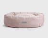 Rosebud Donut Dog Bed – Plush Velour, Pink