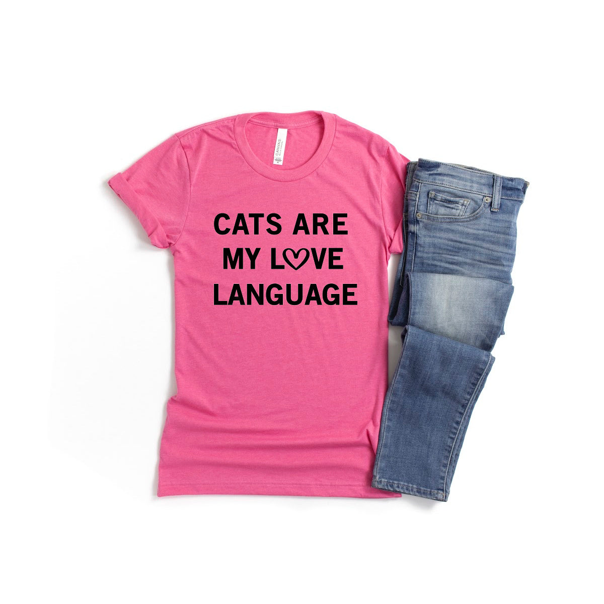 CATS ARE MY LOVE LANGUAGE Shirt People Shirts Printed Tshirt Human Dog Gear Unisex