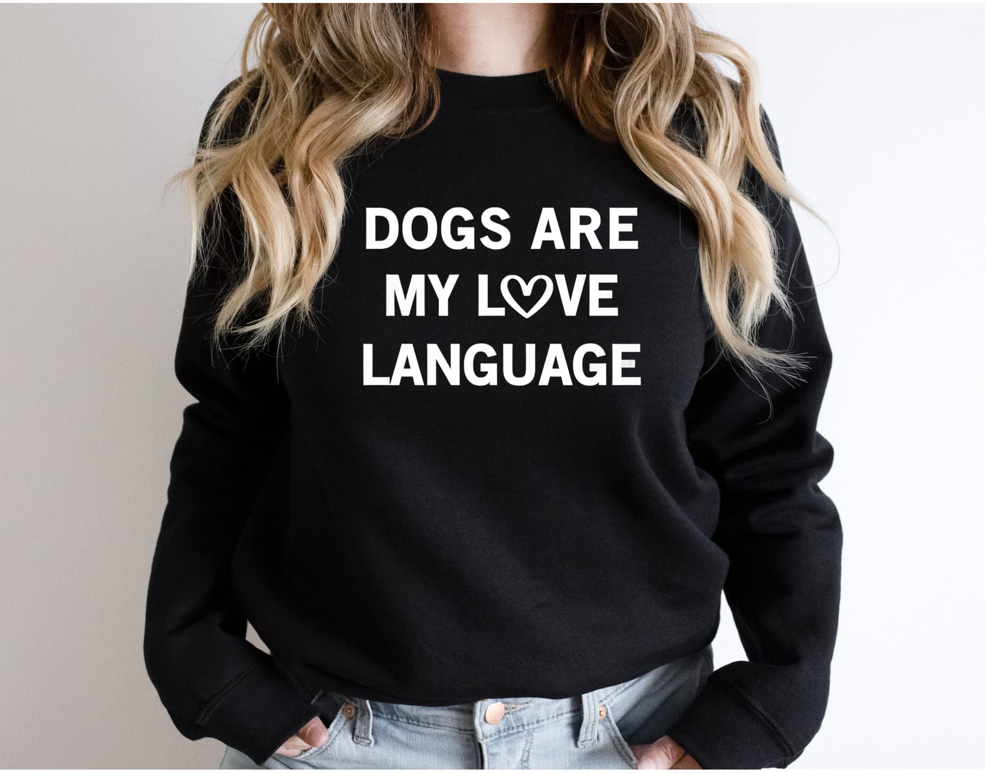 Sweatshirt Unisex Crew Neck Crewneck Sweatshirt, DOGS ARE MY LOVE LANGUAGE