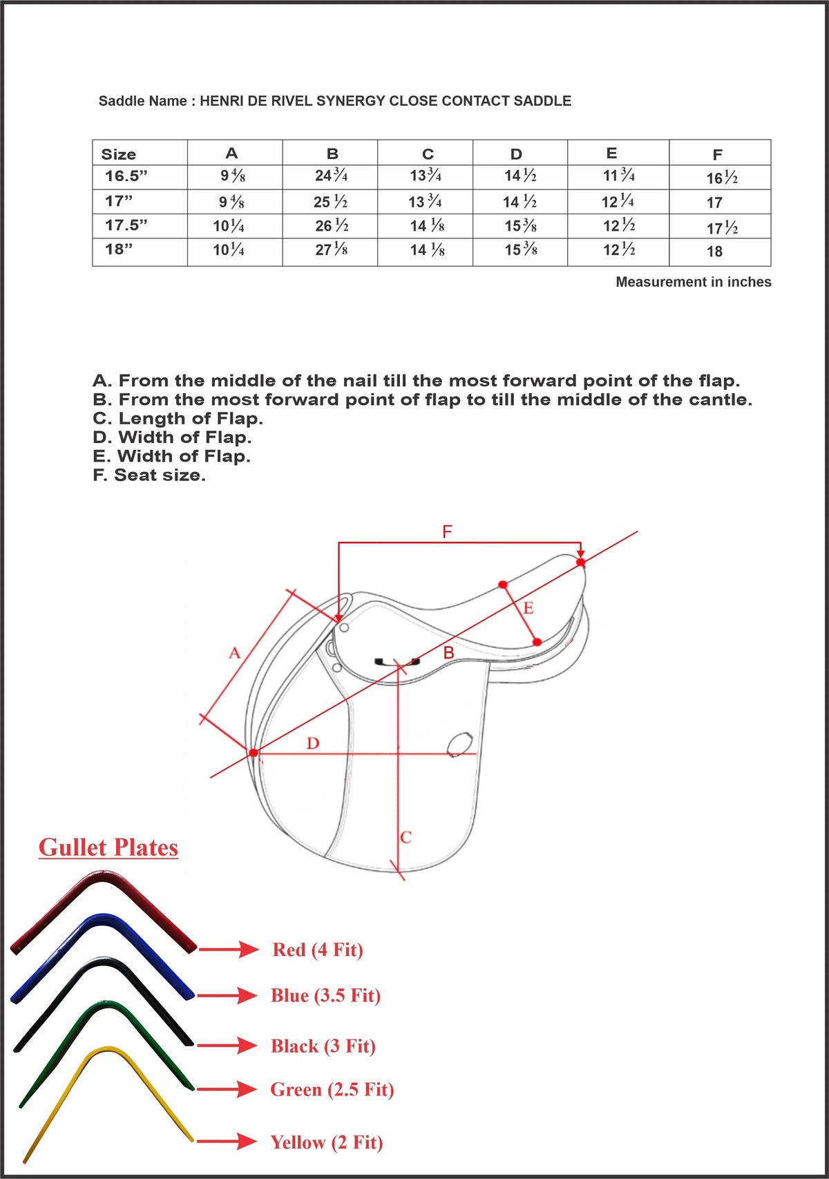 Henri de Rivel Evolution Close Contact IGP Saddle