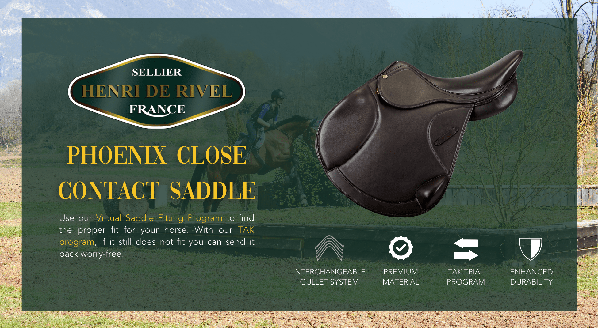 Henri de Rivel Phoenix Close Contact Monoflap IGP Saddle