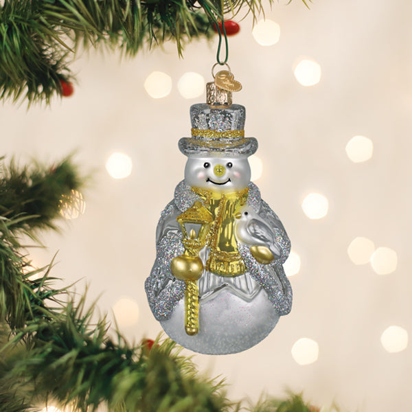 Old World Christmas: Sterling Snowman Christmas Ornament