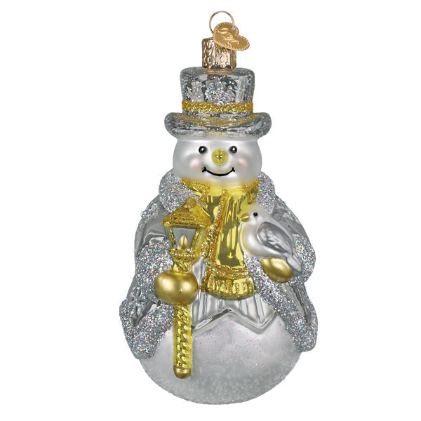 Old World Christmas: Sterling Snowman Christmas Ornament