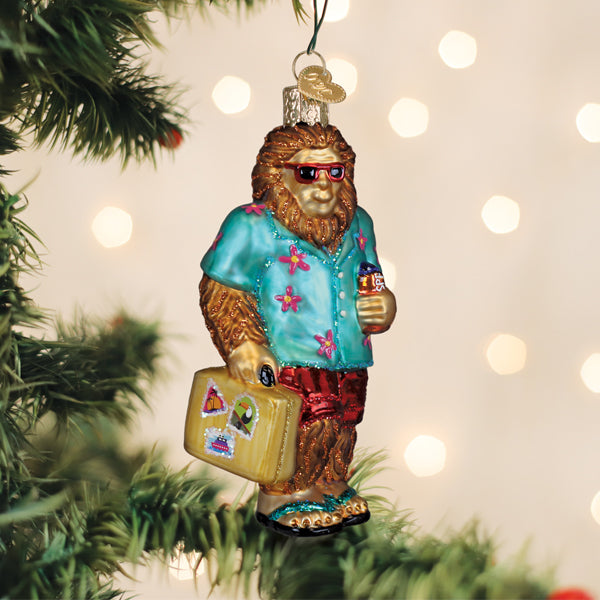 Old World Christmas: Sasquatch Gone Tropics Christmas Ornament